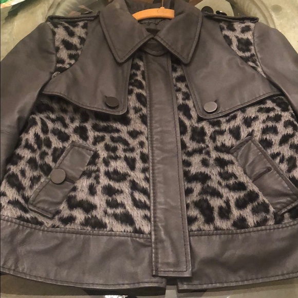 Bcbg Gray and black leopard biker jacket - Picture 2 of 8